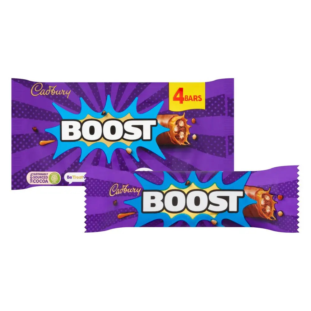 Cadbury Boost 4 bar multipack UK 130g case 12 count - candy