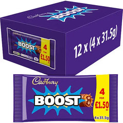 Cadbury Boost 4 bar multipack UK 130g case 12 count - candy