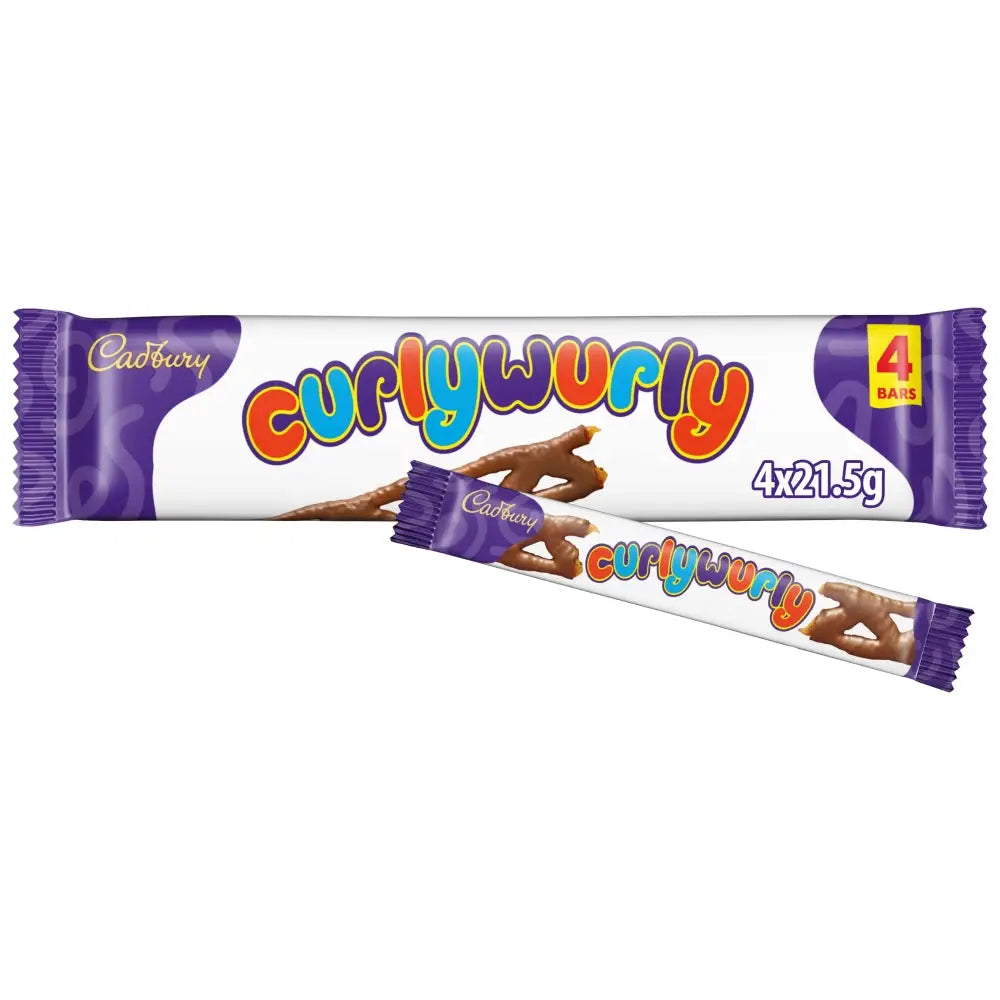 Cadbury UK Curly Wurly 4 Pack Multipack 86g, case 35ct
