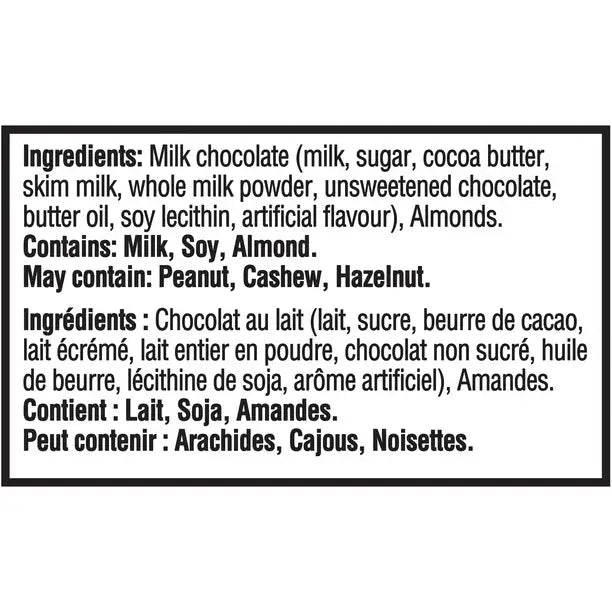 Cadbury Dairy Milk Almond Chocolate Bar Case 100 g x 21