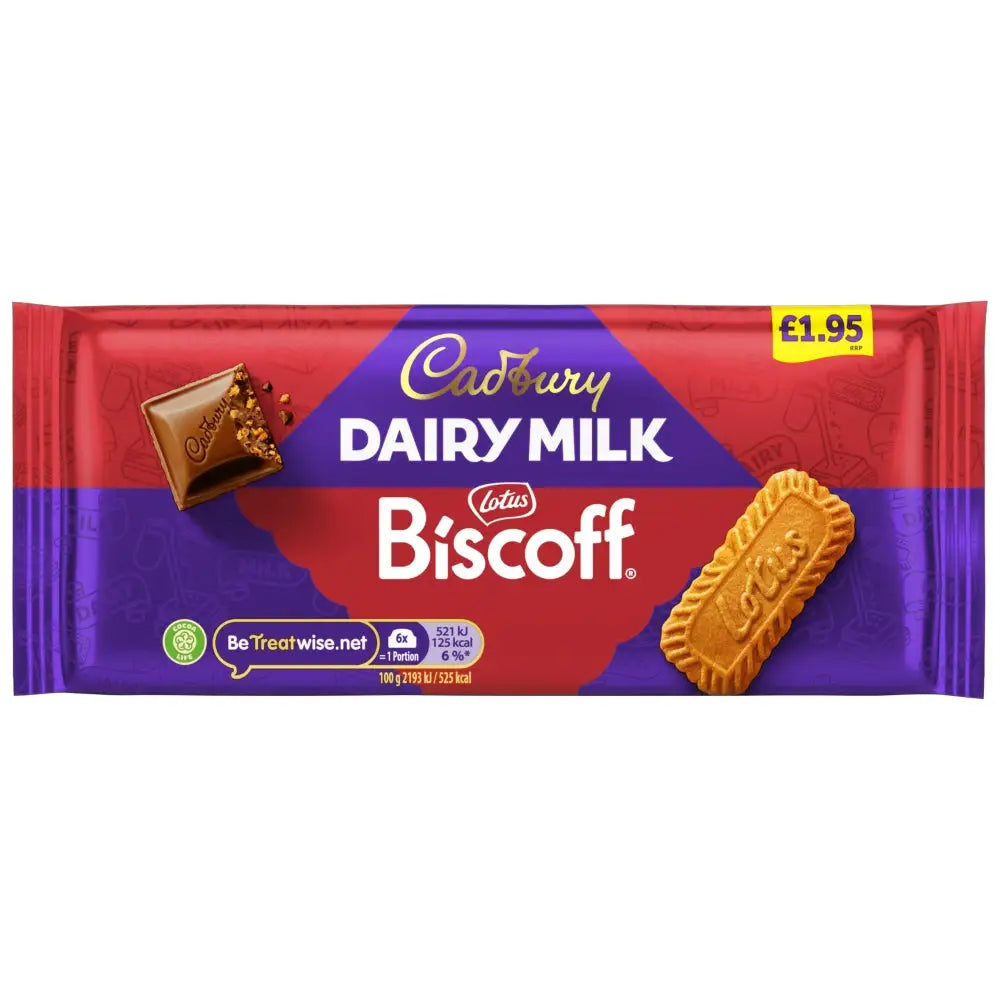Cadbury UK Dairy Milk Biscoff 95g, case 21ct - Chocolate