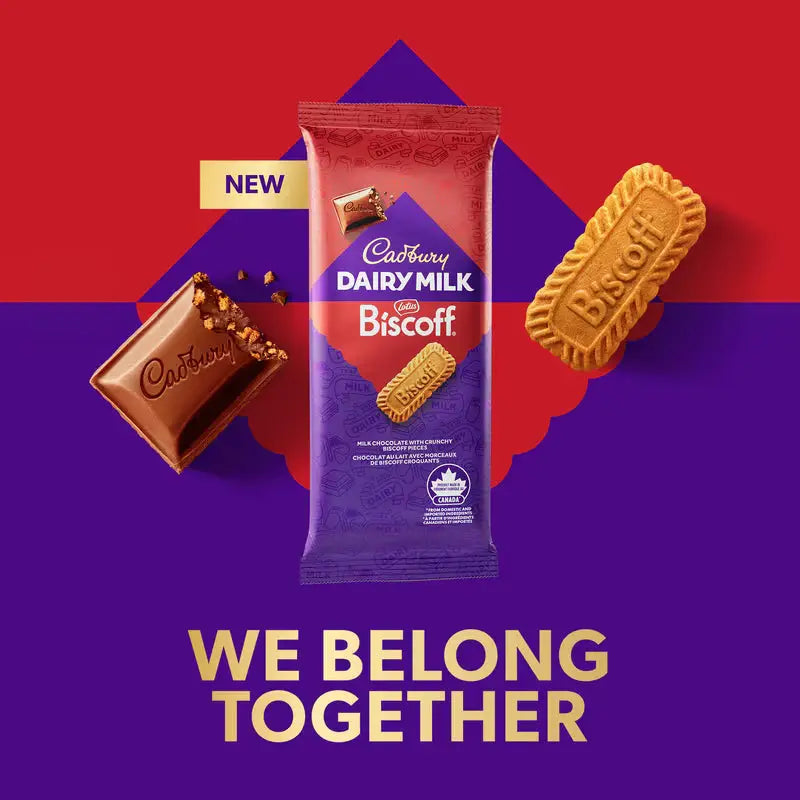 Cadbury Dairy Milk Biscoff Chocolate Bar 90g, case 21ct