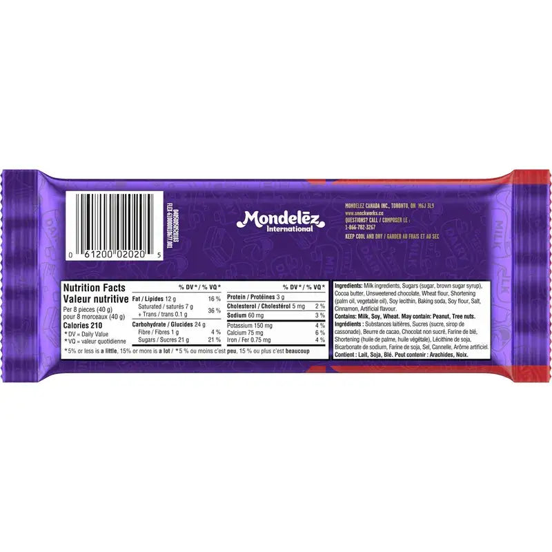 Cadbury Dairy Milk Biscoff Chocolate Bar 90g, case 21ct