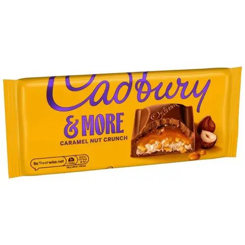 Cadbury UK Dairy Milk & More Caramel Nut Crunch 180g Case