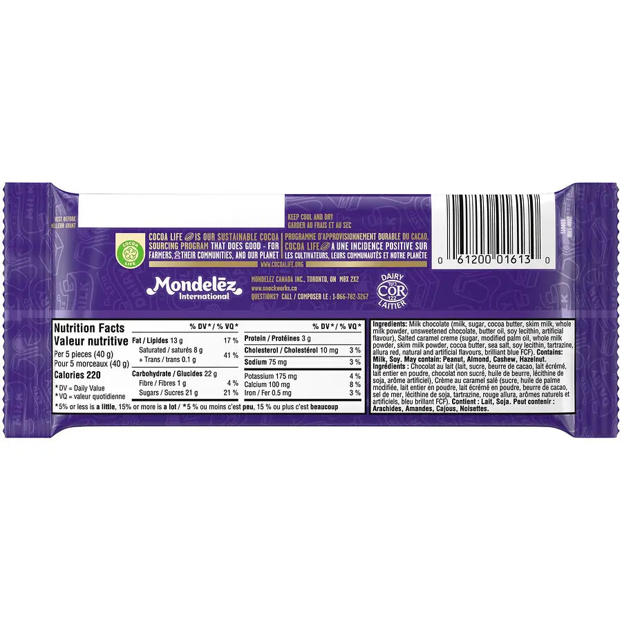Cadbury Dairy Milk Salted Caramel Chocolate Bar - case 95 g