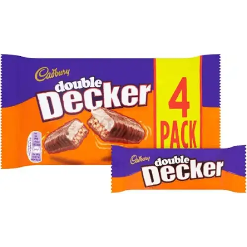 Cadbury Double Decker Chocolate Bar 4 Pack Multipack UK