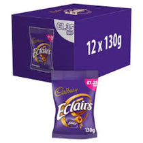 Cadbury Eclairs Chocolate Bag UK 130g case 12 count - candy