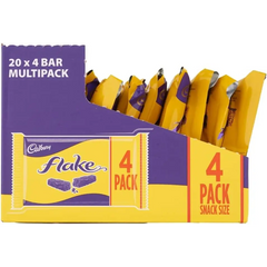 Cadbury Flake 20g x 4pack UK 80g Case of 20 - candy bar