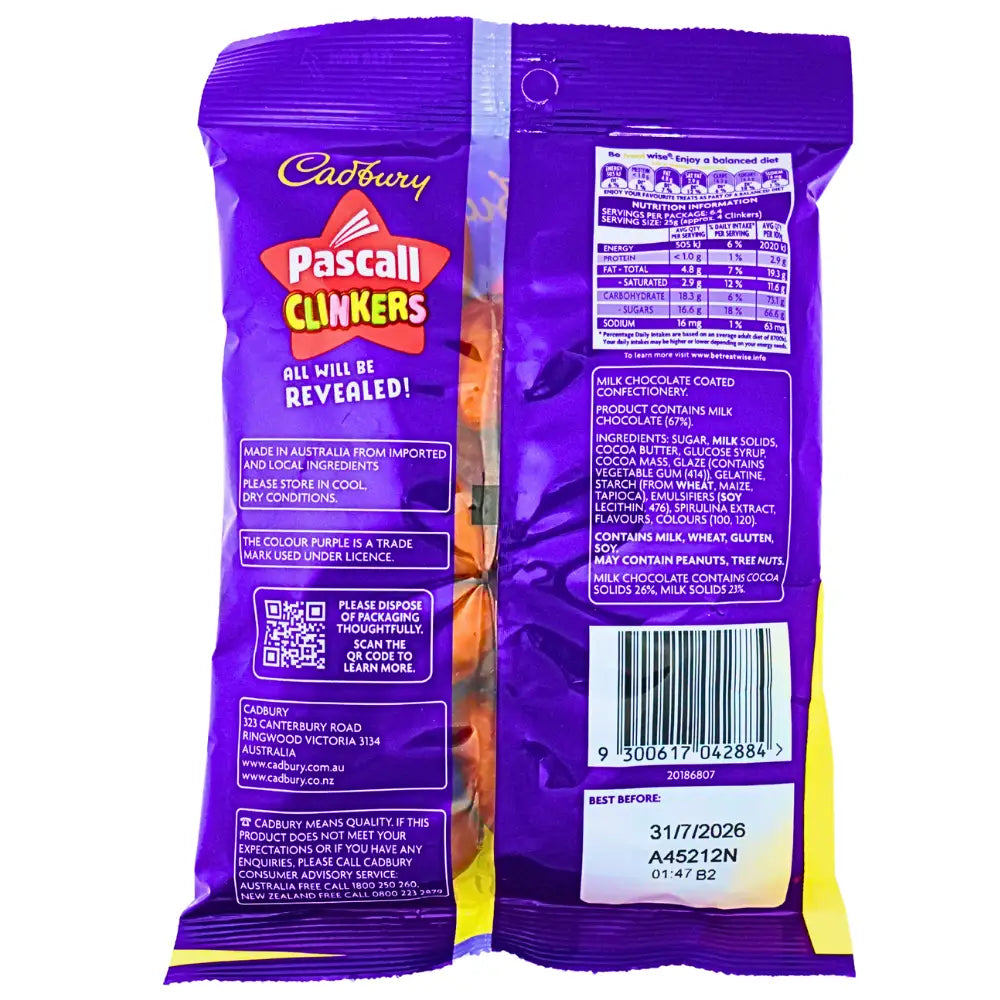 Cadbury Pascall Clinkers 160g, case 18ct - Chocolate