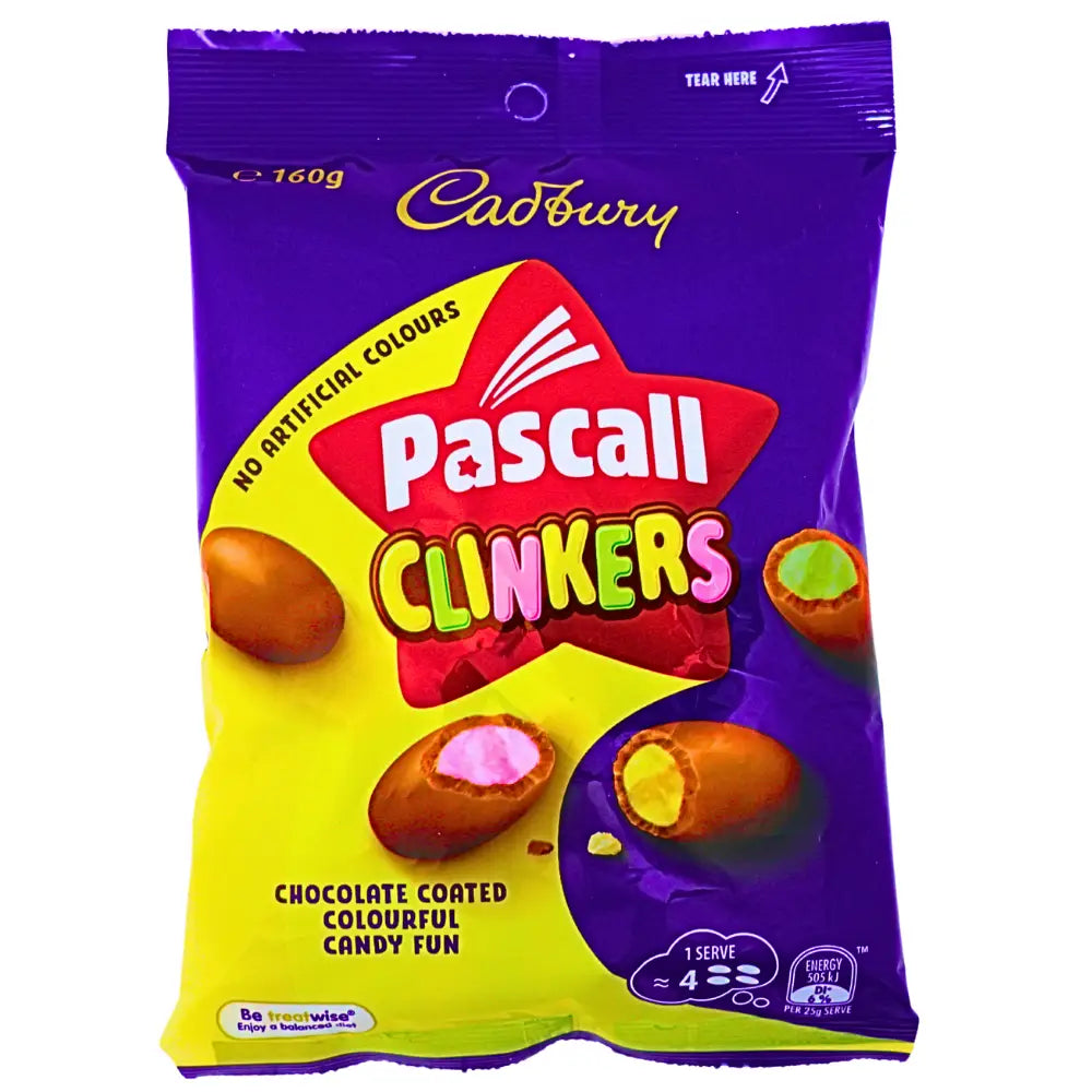 Cadbury Pascall Clinkers 160g, case 18ct - Chocolate