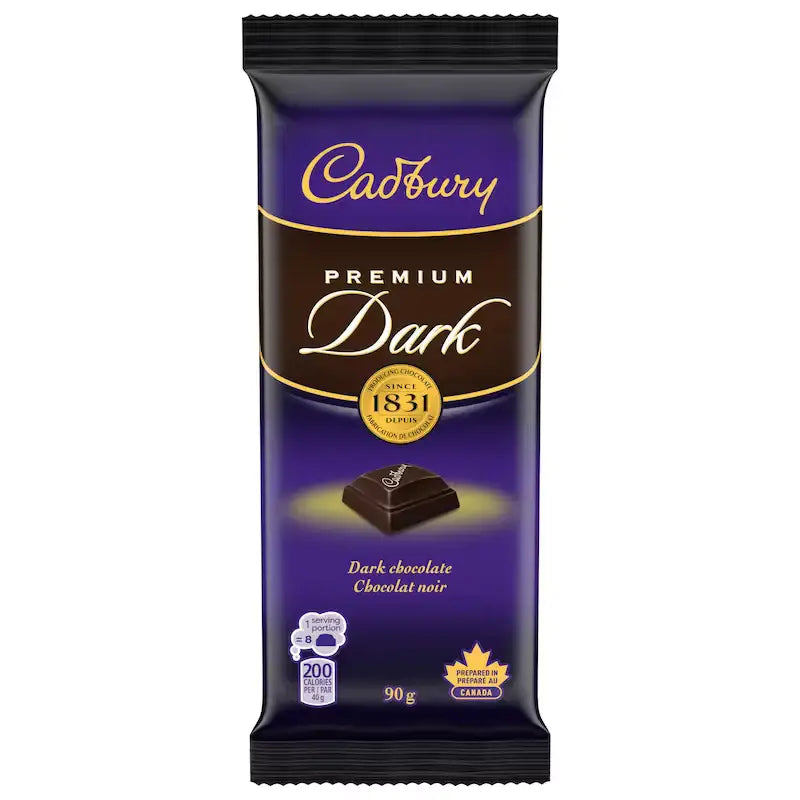 CADBURY Premium Dark Chocolate Bar 90 g Case 21 - candy bar