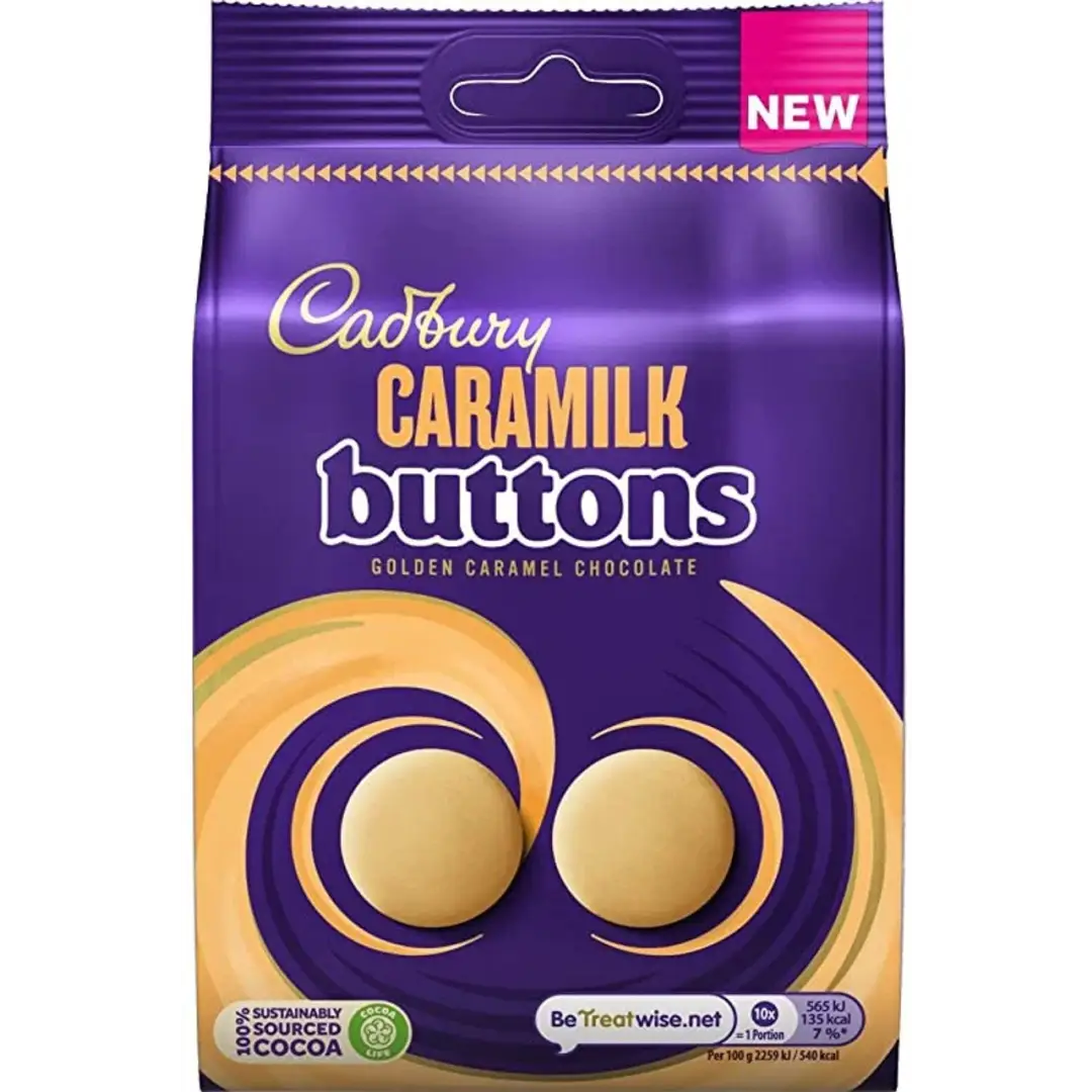 Cadbury® Caramilk Buttons UK bag 85g case 10ct - candy