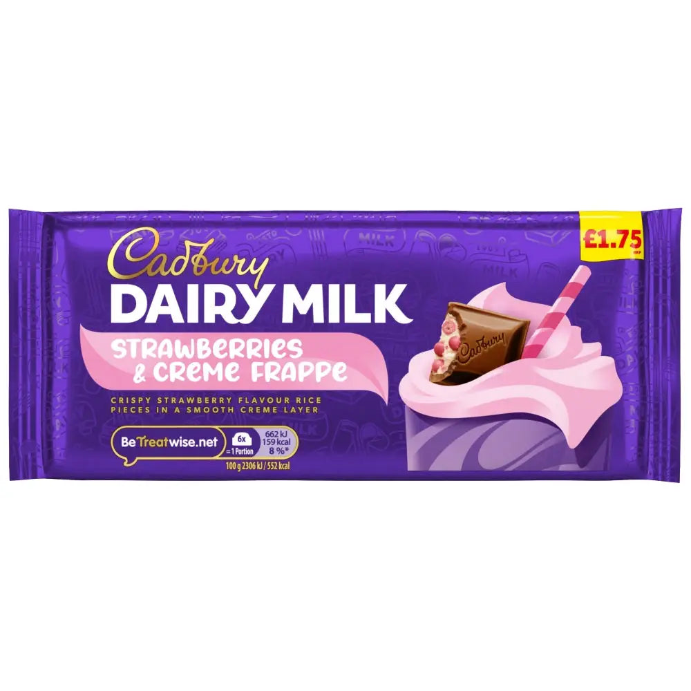 Cadbury UK Dairy Milk Strawberries & Creme Frappe Chocolate