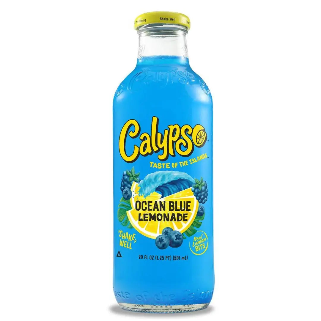 Calypso Ocean Blue Lemonade 16 Oz Glass Bottles Pack Of 12