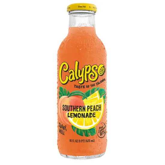 Calypso Southern Peach Lemonade 16 Fl Oz Glass Bottles Case