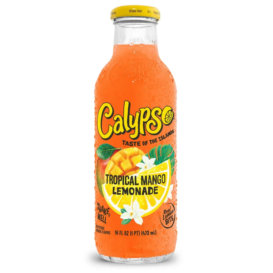 Calypso Tropical Mango Lemonade 16 Fl Oz Glass Bottles Case