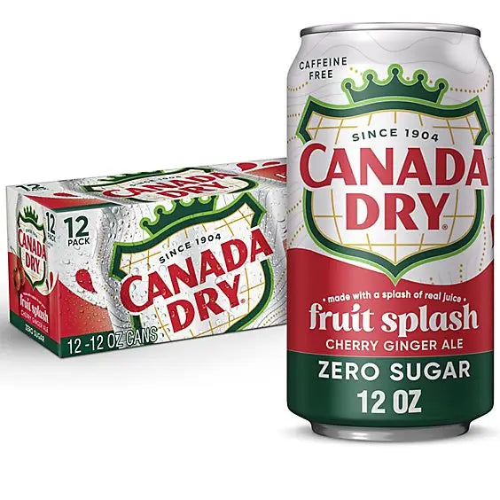 Canada Dry Fruit Splash Zero Sugar - 12 Fl. Oz./355mL case