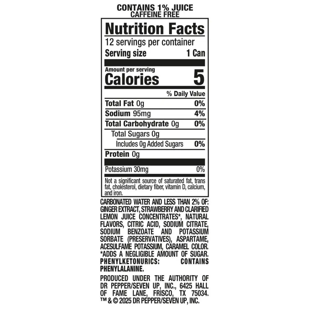 Canada Dry Strawberry Zero Sugar Ginger Ale 12 Fl Oz Cans