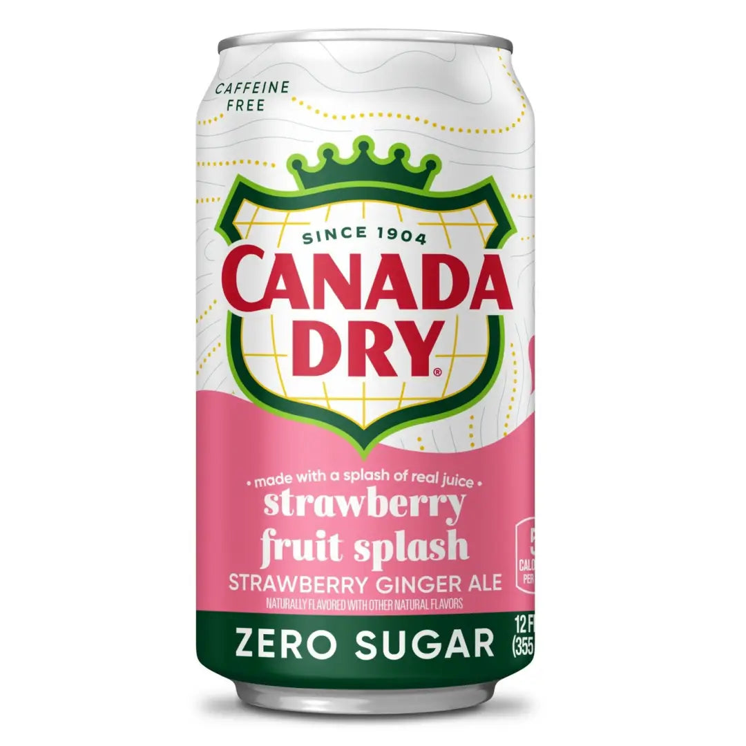 Canada Dry Strawberry Zero Sugar Ginger Ale 12 Fl Oz Cans