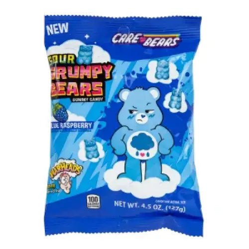 CARE BEARS WARHEADS SOUR BLUE RASPBERRY 4.5 OZ PEG BAG each