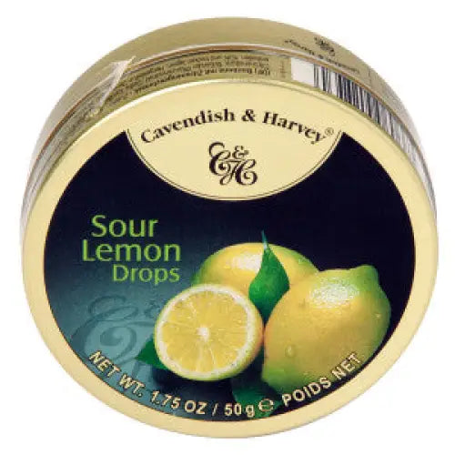 CAVENDISH & HARVEY SOUR LEMON DROPS 1.75 OZ TIN