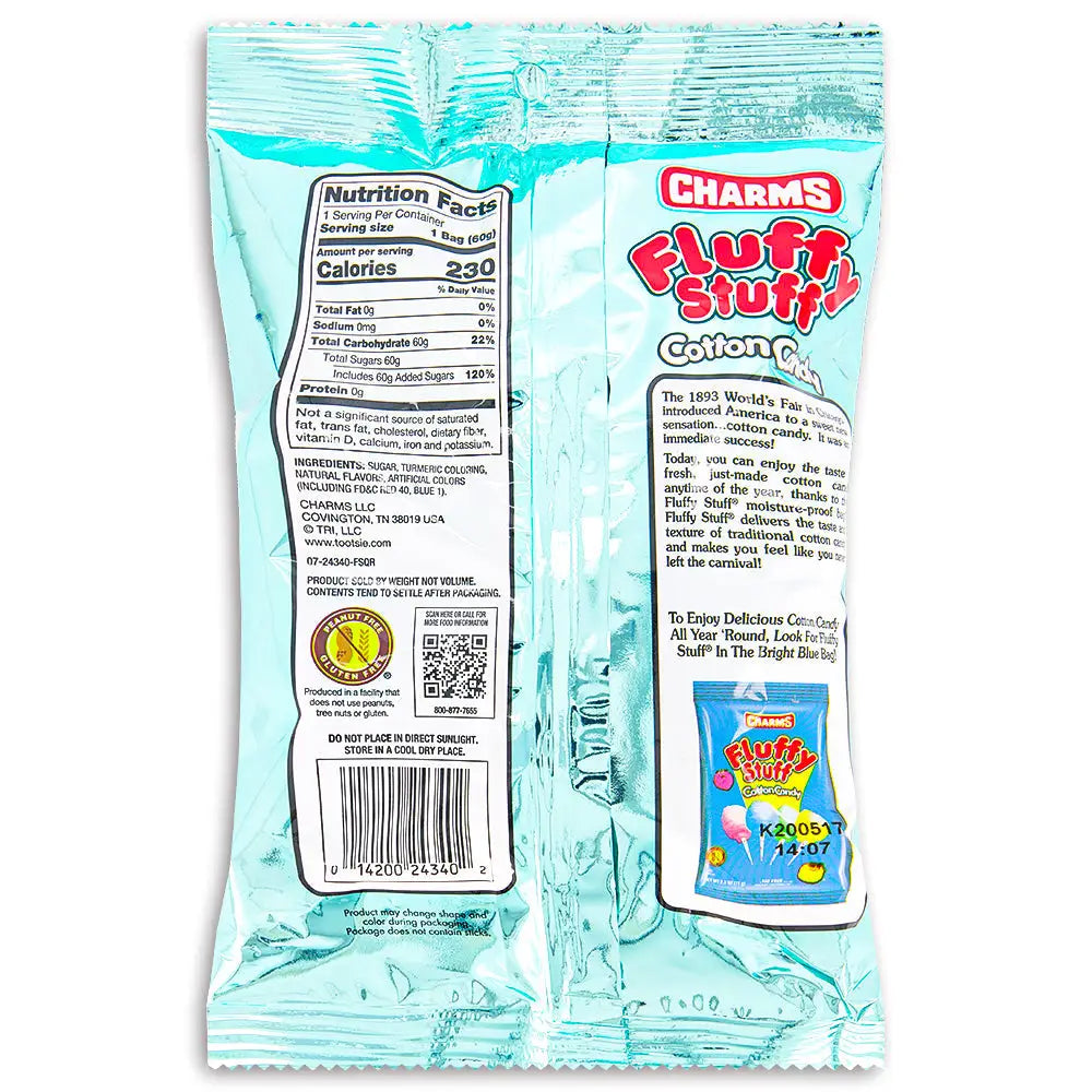 Charms Fluffy Stuff Rainbow Sherbet Cotton Candy 60g Case
