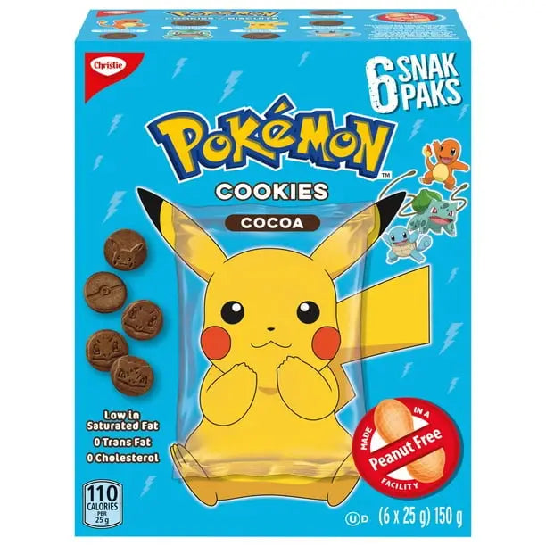 Christie Pokemon Cocoa Snack packs Individually Wrapped