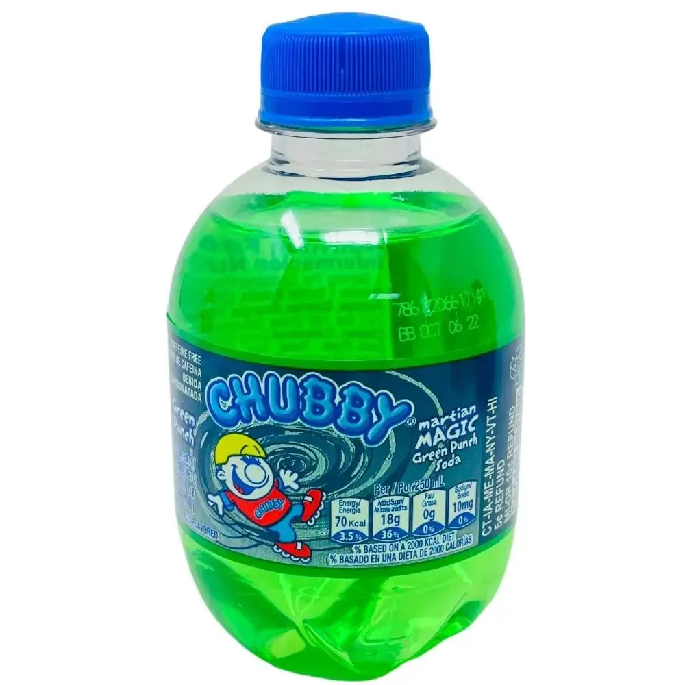 Chubby Martian Magic Green Punch Soda - 250mL case of 24