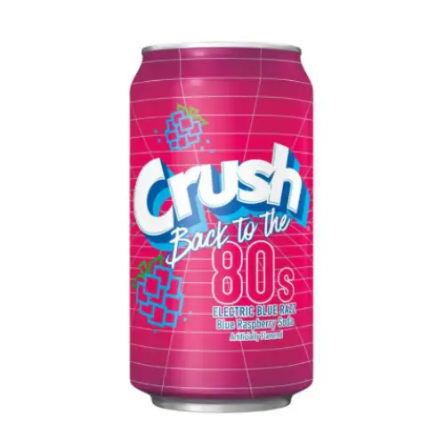 CRUSH Back to the 80’s Electric Blue Razz 355ml (12 pack)