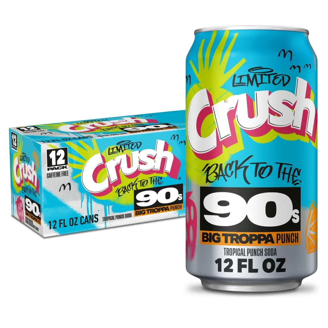 Crush Big Troppa Punch Soft Drink 355Ml Cans 12 Pack - soda