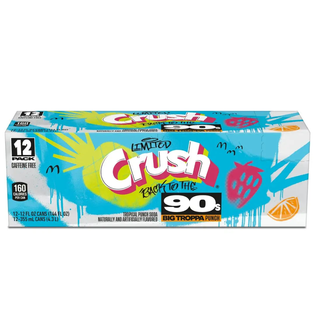 Crush Big Troppa Punch Soft Drink 355Ml Cans 12 Pack - soda