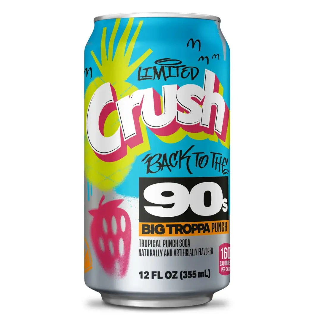 Crush Big Troppa Punch Soft Drink 355Ml Cans 12 Pack - soda