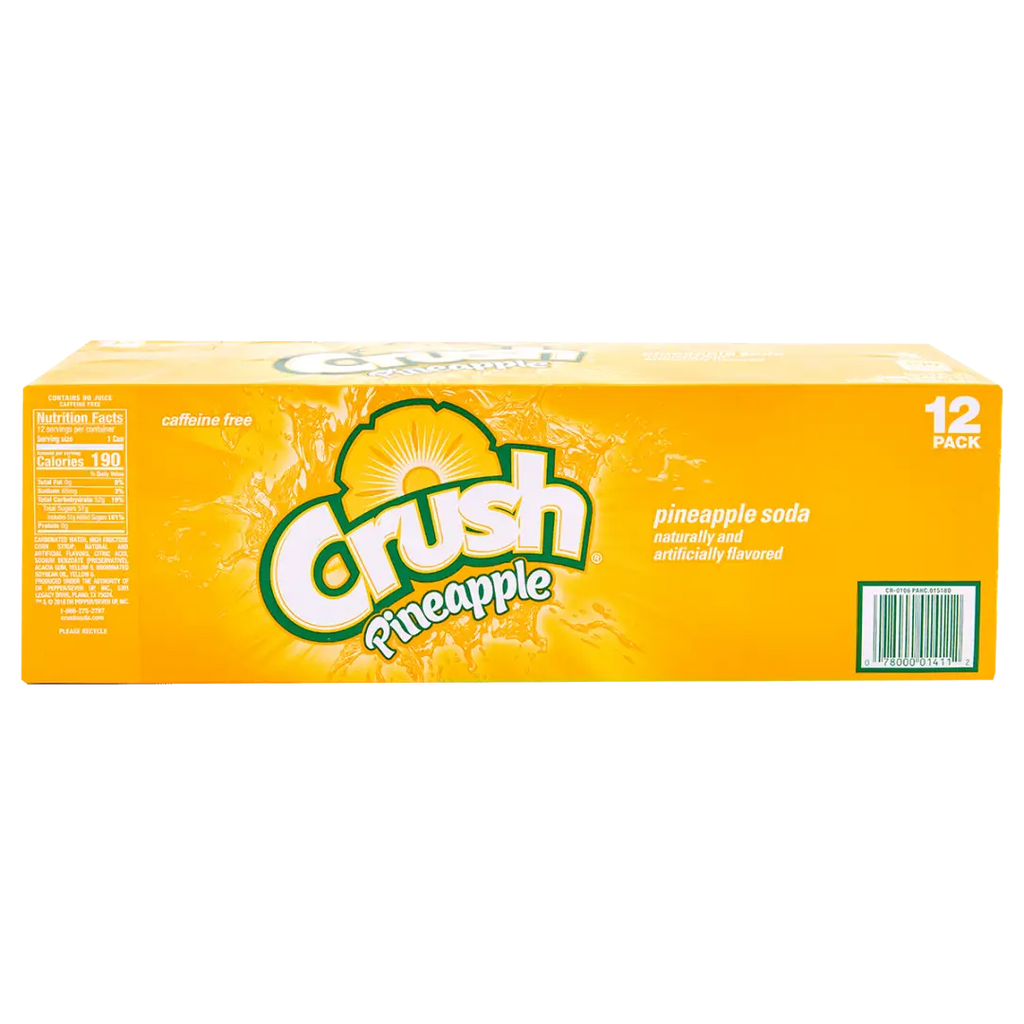 Crush Pineapple Soda 12oz Cans (Pack of 12) - Soda