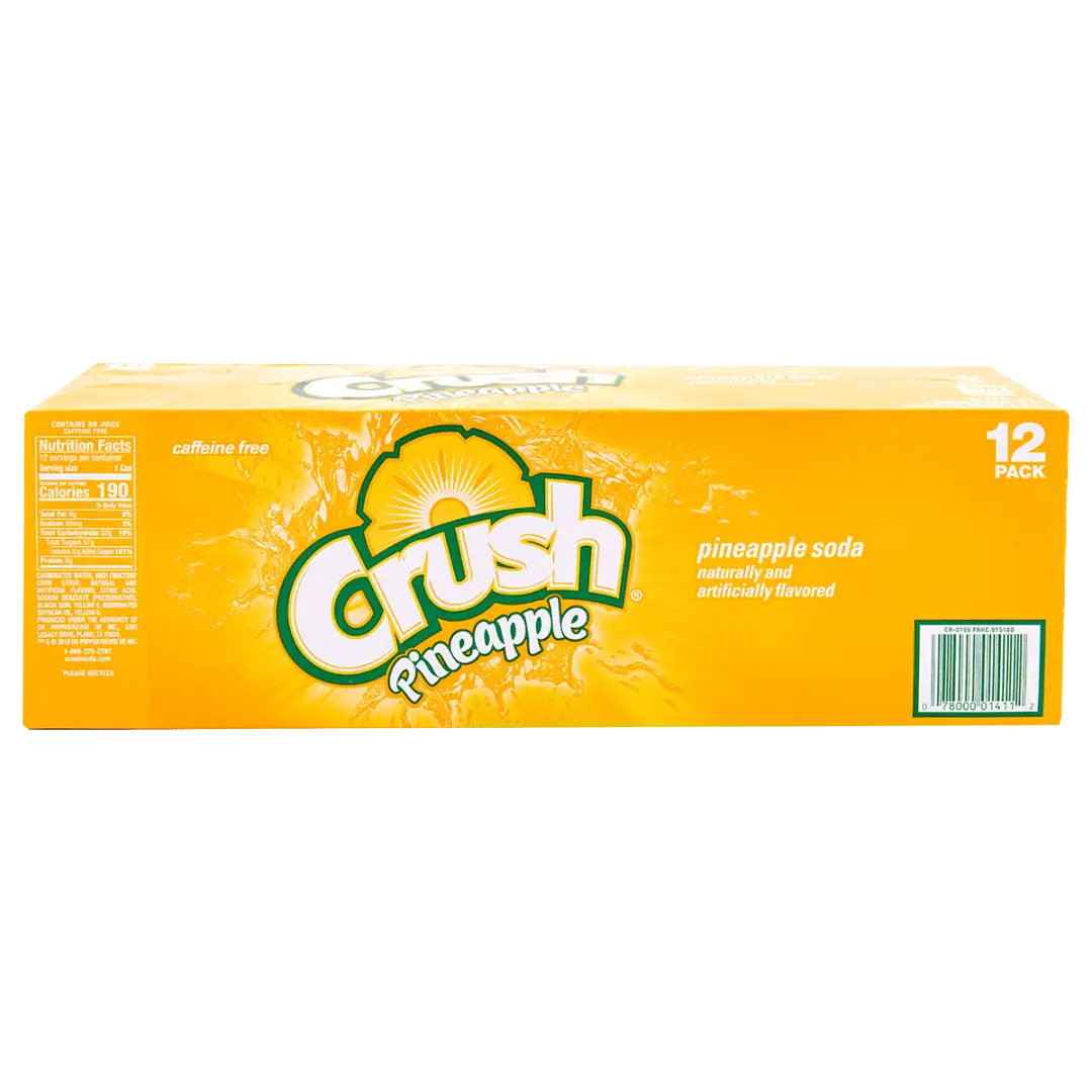 Crush Pineapple Soda 12oz Cans (Pack of 12) - Soda