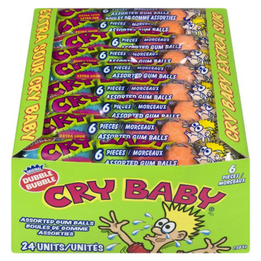 Cry Baby Bubble Gum 6 Piece Tube - 24x66g GW - Candy