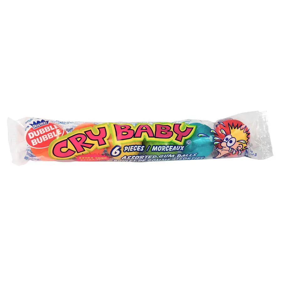 Cry Baby Bubble Gum 6 Piece Tube - 24x66g GW - Candy