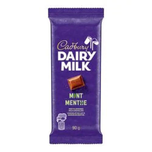Dairy Milk Mint Chocolate Bar 90g case 21ct - candy bar
