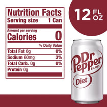 Diet Dr Pepper Soda 12 fl oz cans 12 pack imported from USA