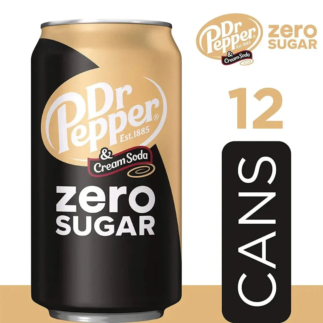 Dr Pepper and Cream Soda Zero Sugar 12 fl oz cans 12 pack