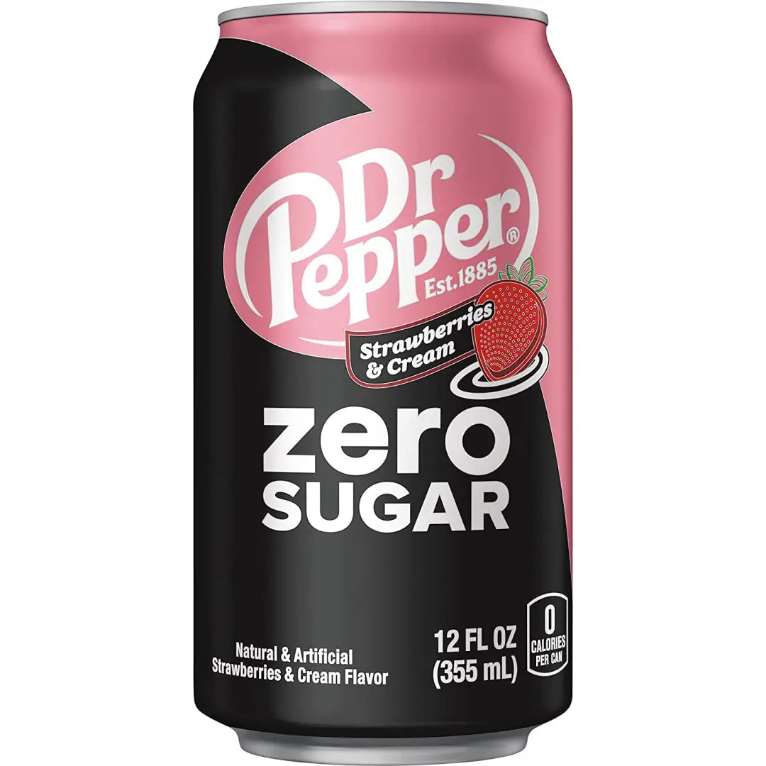 Dr Pepper Zero Strawberries and Cream Soda 12 fl oz cans 12