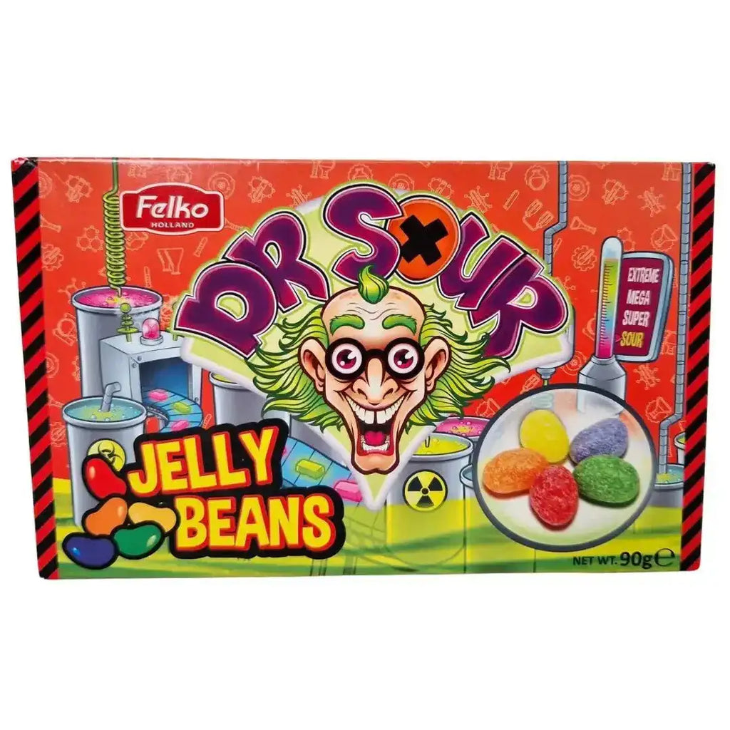 Dr Sour Jelly Beans Theatre Box 90g - Cse 12ct - candy