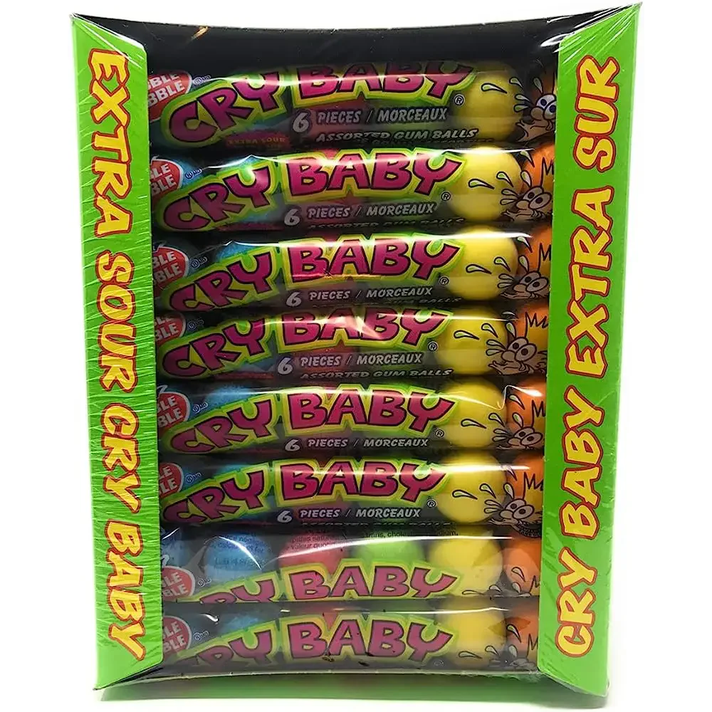 Extra Sour Cry Baby - Assorted Gum Balls - 36x36g GW - candy