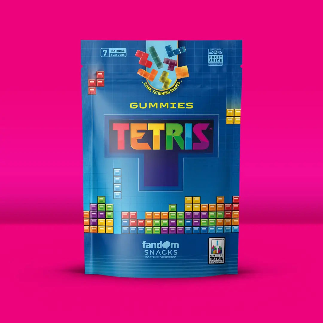 Fandom Tetris Fruit Juice Gummies 125g Case of 6 Individual