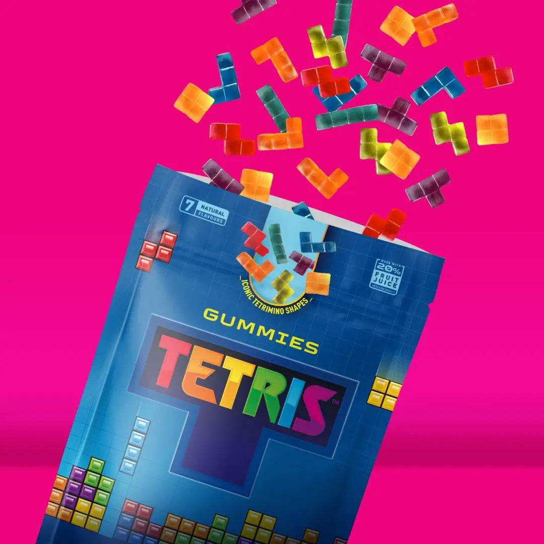 Fandom Tetris Fruit Juice Gummies 125g Case of 6 Individual