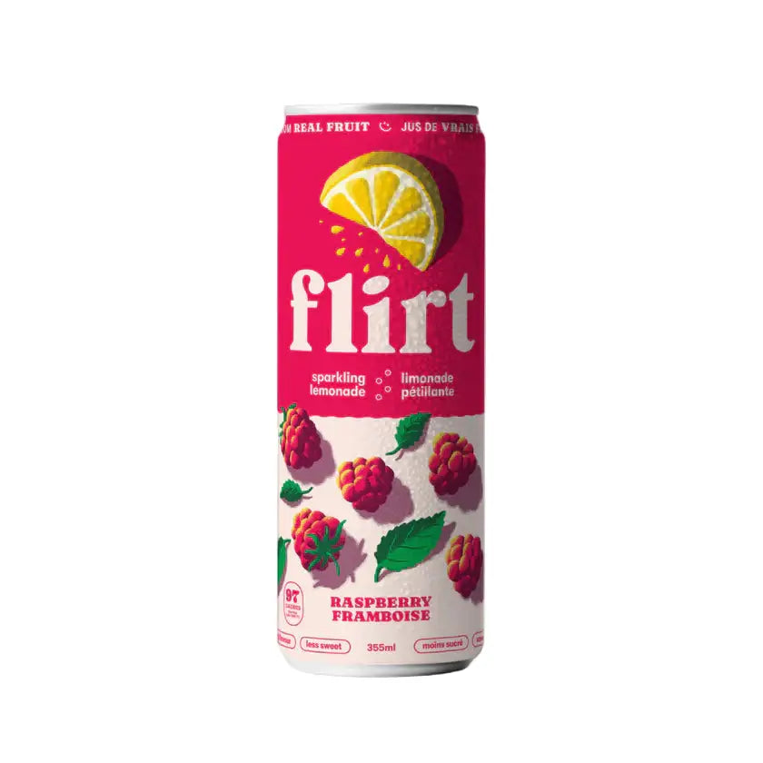 Flirt Sparkling Lemonade Raspberry 355ml Case of 12 lemonade