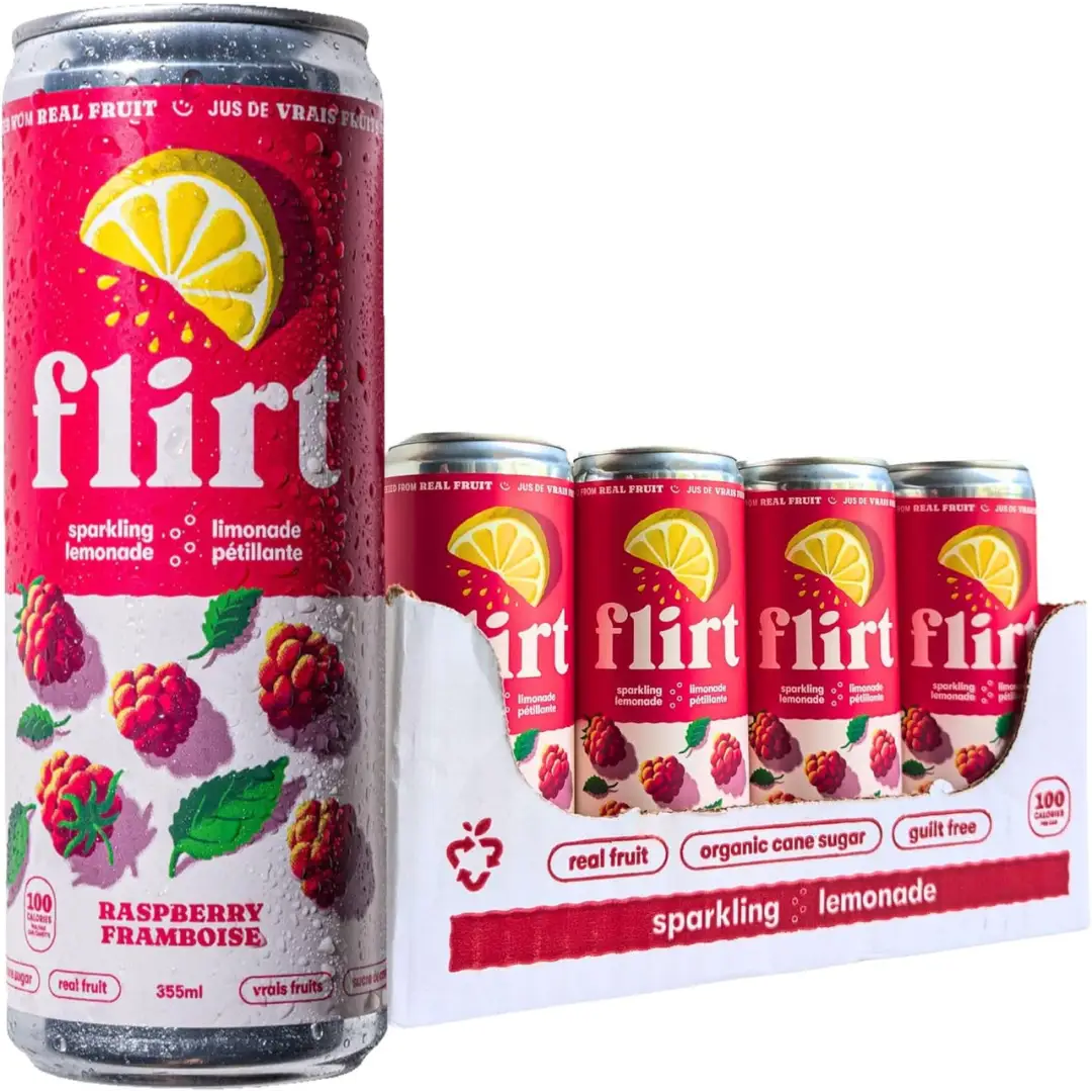 Flirt Sparkling Lemonade Raspberry 355ml Case of 12 lemonade