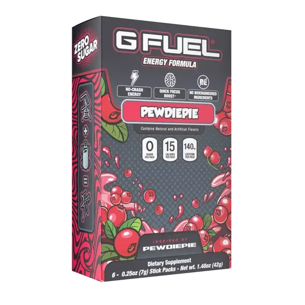 G fuel Energy Powder Sticks- Pewdiepie 6pks