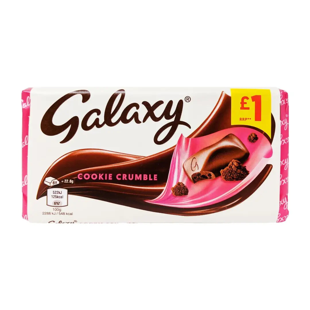 Galaxy Cookie Crumble Chocolate Bar 114g UK Import Case
