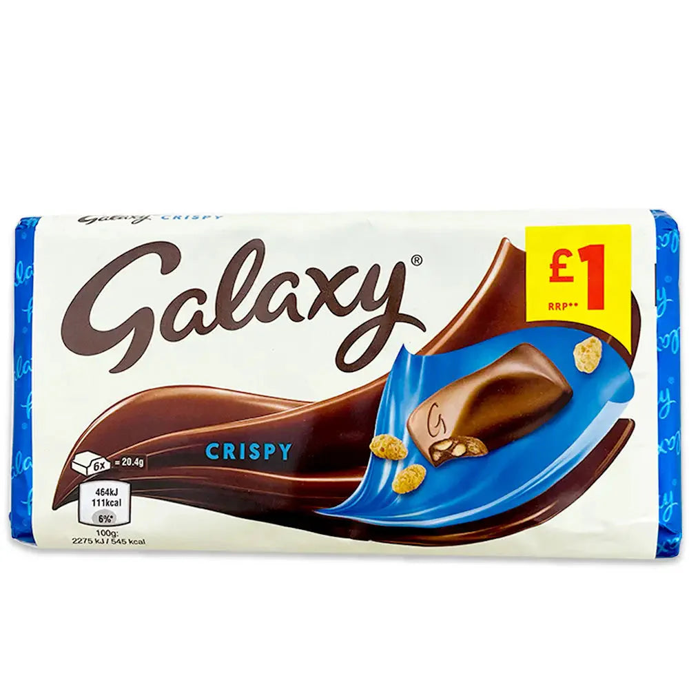 Galaxy Crispy Bar - 102g 12ct - candy