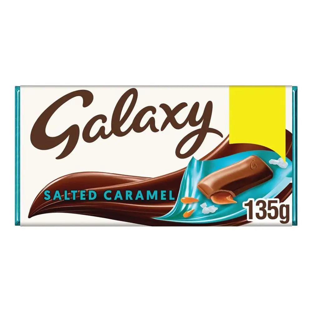 Galaxy Salted Caramel Milk Chocolate Bar 135g Case 24 Count